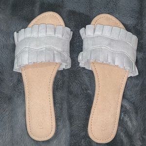 Lauren Conrad Grey Fringe Sandals